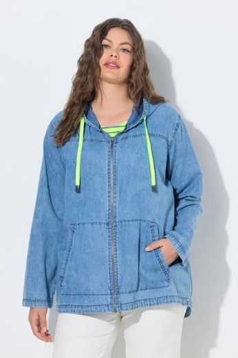 Moda za polnejše Jakna lagana od trapera s kapuljačom plus velikost, xxl, Ulla Popken in Johann Popken (JP1880)