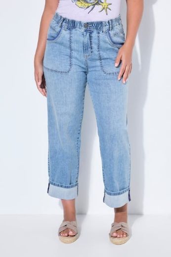 Moda za polnejše Hlače dugih nogavica šireg kroja traper plus velikost, xxl, Ulla Popken in Johann Popken (JP1880)