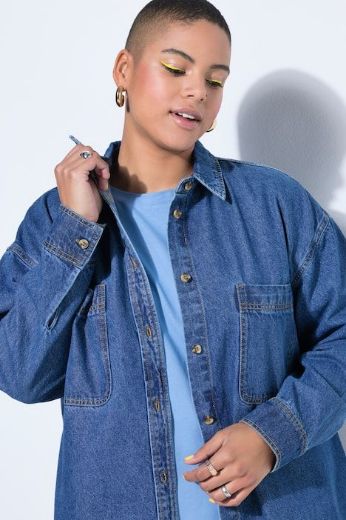 Moda za polnejše Košilja traper šireg kroja plus velikost, xxl, Ulla Popken in Johann Popken (JP1880)