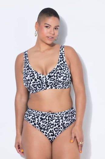 Moda za polnejše Kupaći kostim   gornji dio s uzorkom leoparda plus velikost, xxl, Ulla Popken in Johann Popken (JP1880)