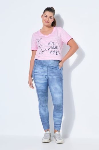 Moda za polnejše Hlače dugih nogavica elastičnog struka traper uzorak plus velikost, xxl, Ulla Popken in Johann Popken (JP1880)