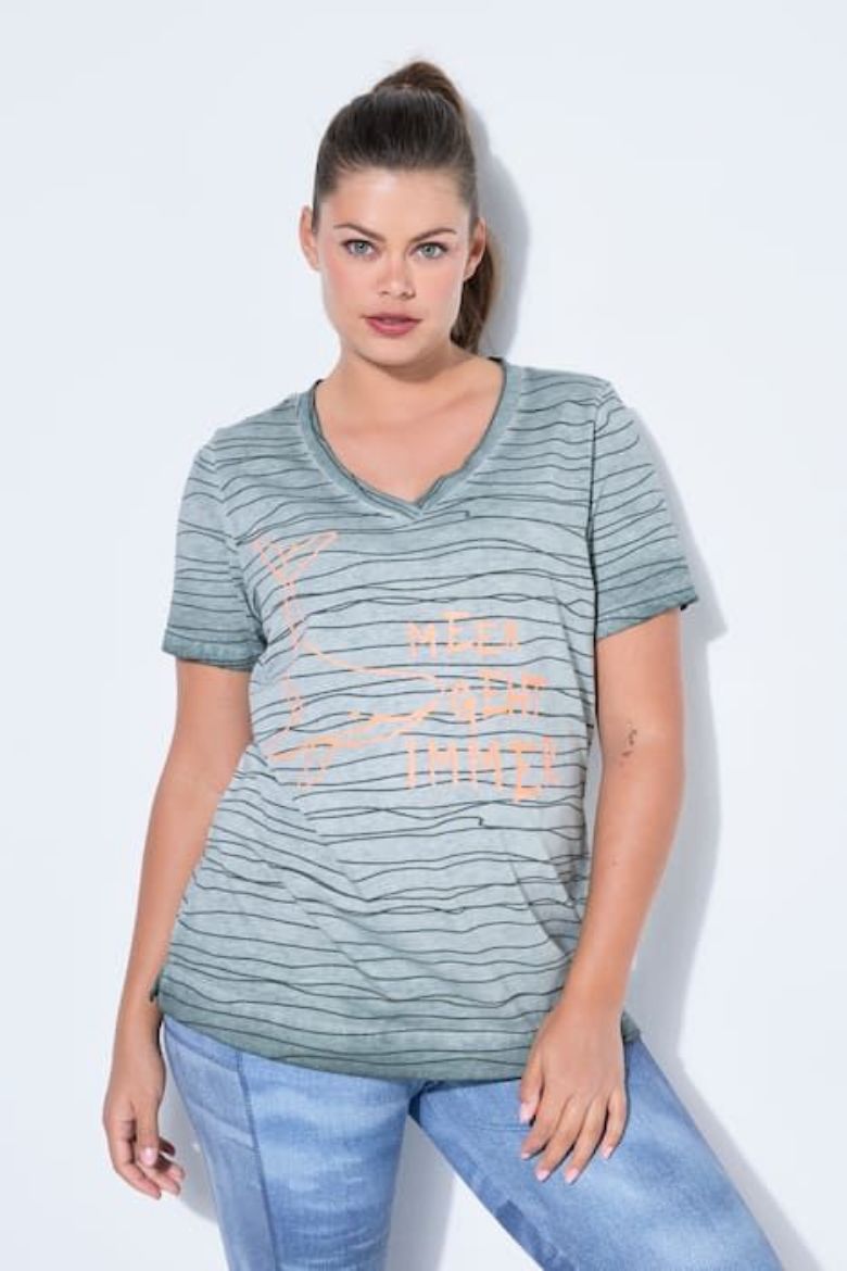 Moda za polnejše Majica 1/2 rukava V izreza plus velikost, xxl, Ulla Popken in Johann Popken (JP1880)