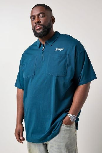 Moda za polnejše Majica polo kratkih rukava s patentom plus velikost, xxl, Ulla Popken in Johann Popken (JP1880)