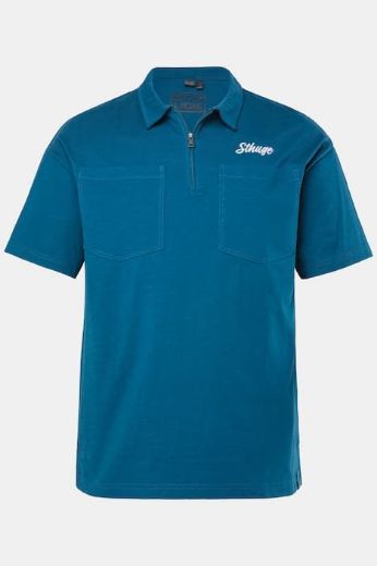 Moda za polnejše Majica polo kratkih rukava s patentom plus velikost, xxl, Ulla Popken in Johann Popken (JP1880)