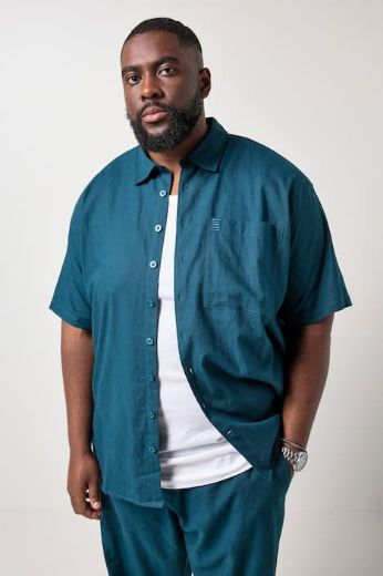 Moda za polnejše Košulja kratkih rukava od lana plus velikost, xxl, Ulla Popken in Johann Popken (JP1880)