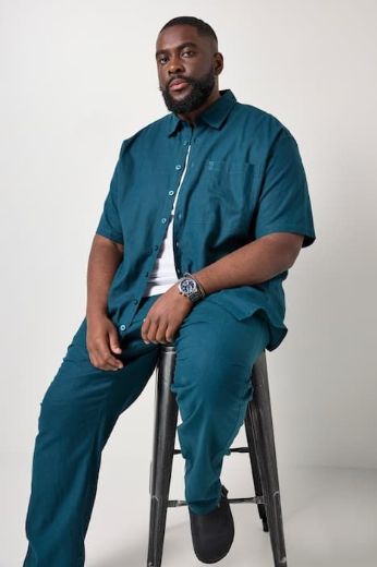 Moda za polnejše Košulja kratkih rukava od lana plus velikost, xxl, Ulla Popken in Johann Popken (JP1880)