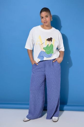 Moda za polnejše Hlače dugih nogavica šireg kroja na pruge plus velikost, xxl, Ulla Popken in Johann Popken (JP1880)