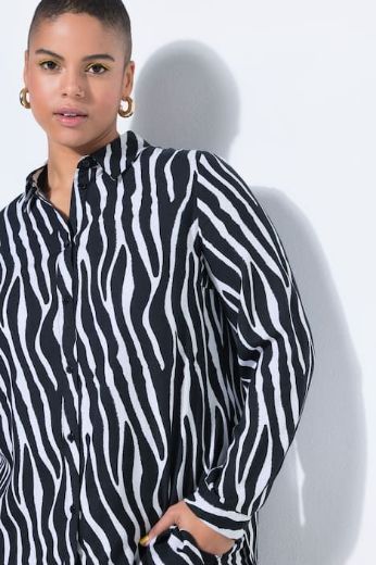 Moda za polnejše Košulja dugih rukava ravnog kroja zebra uzorka plus velikost, xxl, Ulla Popken in Johann Popken (JP1880)
