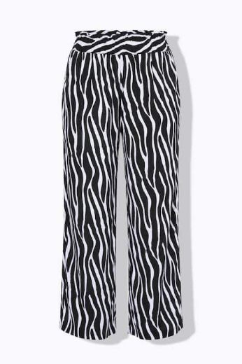 Moda za polnejše Hlače dugih nogavica šireg kroja zebra uzorka plus velikost, xxl, Ulla Popken in Johann Popken (JP1880)