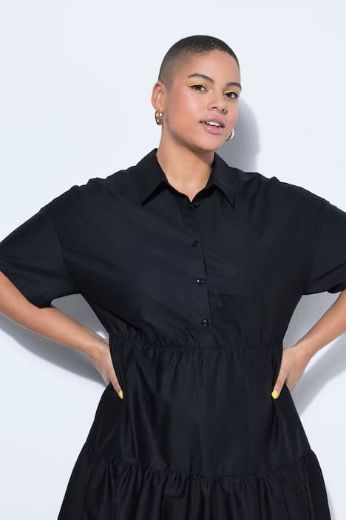 Moda za polnejše Haljina midi kratkih rukava A kroja plus velikost, xxl, Ulla Popken in Johann Popken (JP1880)