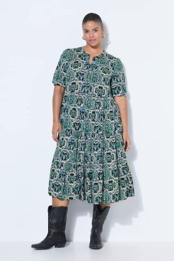 Moda za polnejše Haljina maxi kratkih rukava A kroja plus velikost, xxl, Ulla Popken in Johann Popken (JP1880)