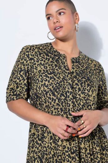 Moda za polnejše Haljina midi kratkih rukava A kroja plus velikost, xxl, Ulla Popken in Johann Popken (JP1880)