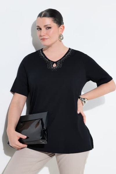 Slika Majica kratkih rukava V izreza pamučna