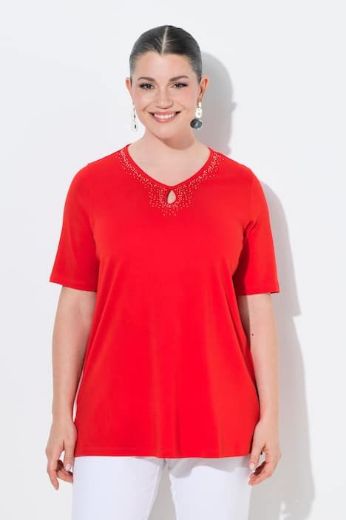 Moda za polnejše Majica kratkih rukava V izreza pamučna plus velikost, xxl, Ulla Popken in Johann Popken (JP1880)