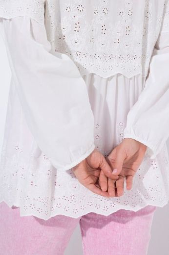 Moda za polnejše Bluza dugih rukava s uzorkom čipke plus velikost, xxl, Ulla Popken in Johann Popken (JP1880)