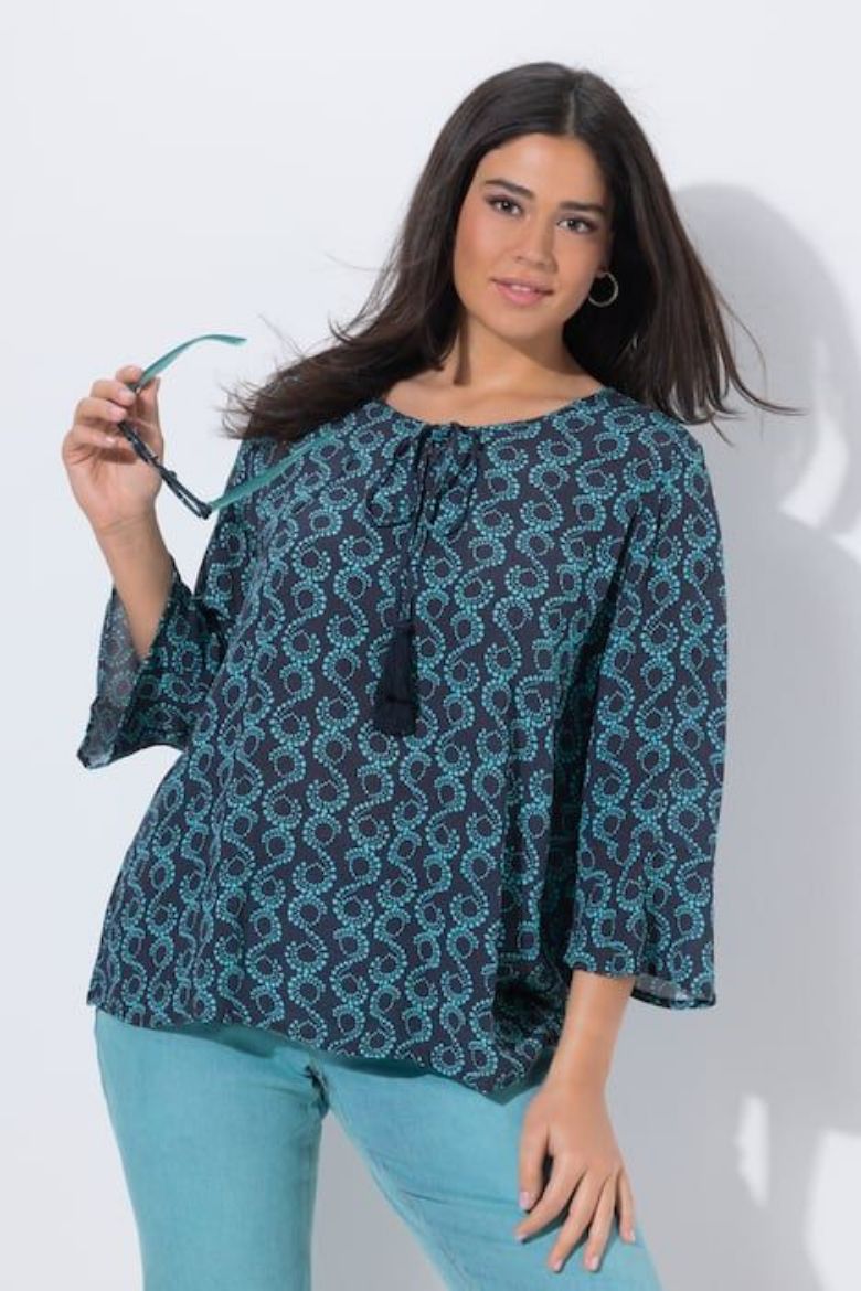 Moda za polnejše Bluza 3/4 rukava A kroja plus velikost, xxl, Ulla Popken in Johann Popken (JP1880)