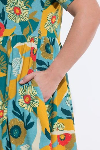 Moda za polnejše Haljina midi kratkih rukava plus velikost, xxl, Ulla Popken in Johann Popken (JP1880)