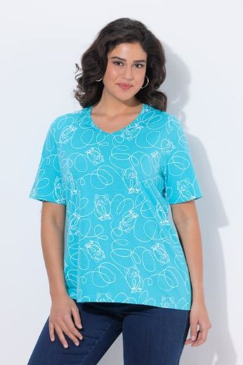 Moda za polnejše Majica kratkih rukava V izreza plus velikost, xxl, Ulla Popken in Johann Popken (JP1880)