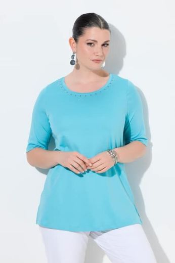 Moda za polnejše Majica kratkih rukava s ukrasima pamučna plus velikost, xxl, Ulla Popken in Johann Popken (JP1880)