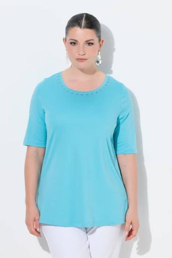 Moda za polnejše Majica kratkih rukava s ukrasima pamučna plus velikost, xxl, Ulla Popken in Johann Popken (JP1880)