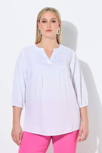 Moda za polnejše Bluza 3/4 rukavi s naborima plus velikost, xxl, Ulla Popken in Johann Popken (JP1880)