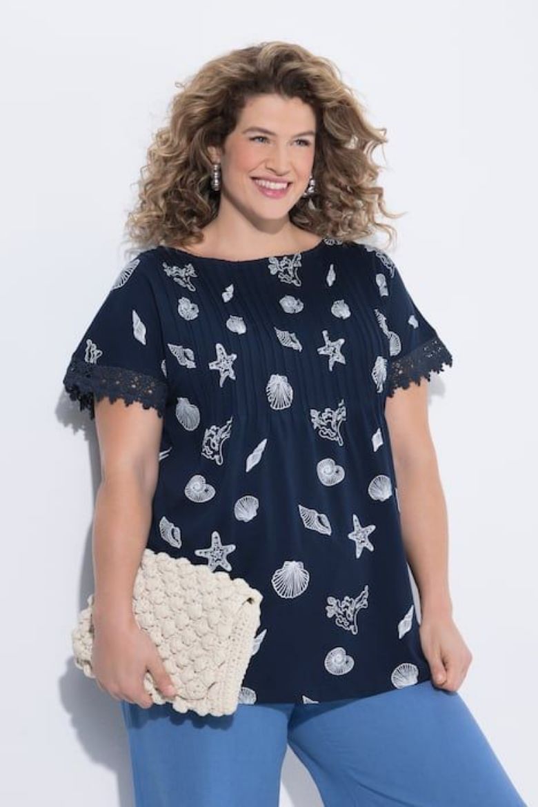 Moda za polnejše Majica kratkih rukava pamučna plus velikost, xxl, Ulla Popken in Johann Popken (JP1880)