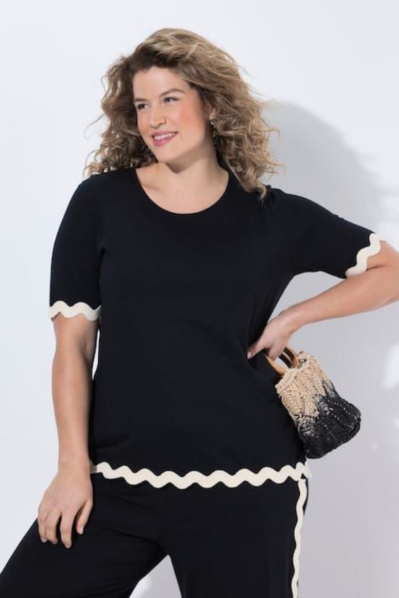 Moda za polnejše Majica kratkih rukava pamučna plus velikost, xxl, Ulla Popken in Johann Popken (JP1880)