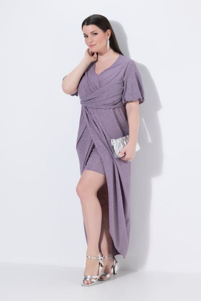 Moda za polnejše Haljina svečana maxi kratkih rukava omotanog izgleda plus velikost, xxl, Ulla Popken in Johann Popken (JP1880)