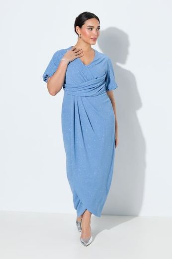 Moda za polnejše Haljina svečana maxi kratkih rukava omotanog izgleda plus velikost, xxl, Ulla Popken in Johann Popken (JP1880)