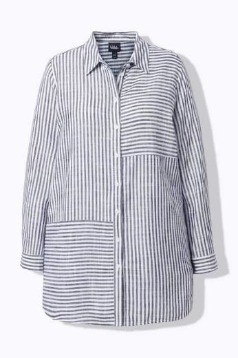 Moda za polnejše Bluza od mješavine lana dužeg kraja plus velikost, xxl, Ulla Popken in Johann Popken (JP1880)