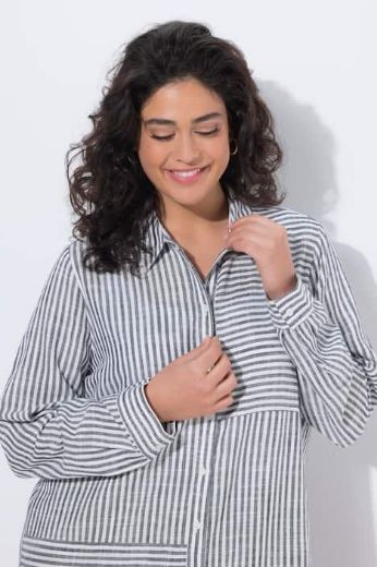 Moda za polnejše Bluza od mješavine lana dužeg kraja plus velikost, xxl, Ulla Popken in Johann Popken (JP1880)