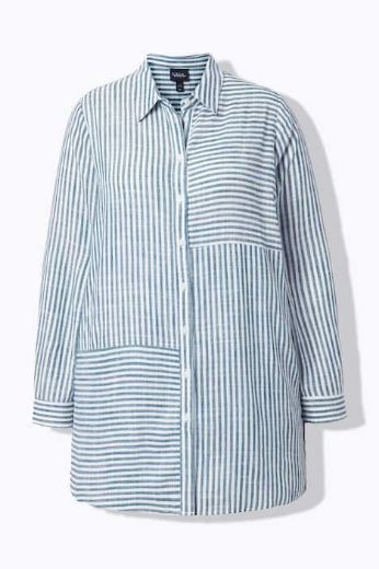 Moda za polnejše Bluza od mješavine lana dužeg kraja plus velikost, xxl, Ulla Popken in Johann Popken (JP1880)