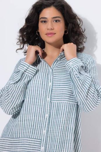 Moda za polnejše Bluza od mješavine lana dužeg kraja plus velikost, xxl, Ulla Popken in Johann Popken (JP1880)