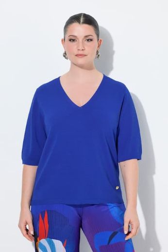 Moda za polnejše Pulover polu rukava V ovratnika plus velikost, xxl, Ulla Popken in Johann Popken (JP1880)