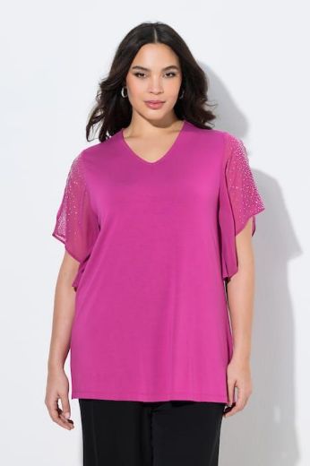 Moda za polnejše Bluza svečana s ukrasima na rukavima plus velikost, xxl, Ulla Popken in Johann Popken (JP1880)