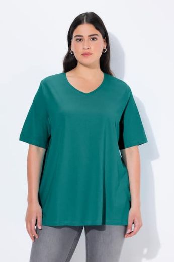 Moda za polnejše Majica V izreza A kroja kratkih rukava plus velikost, xxl, Ulla Popken in Johann Popken (JP1880)