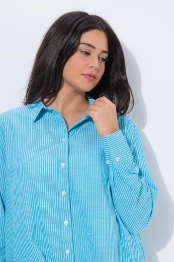 Moda za polnejše Bluza dužeg kroja na pruge plus velikost, xxl, Ulla Popken in Johann Popken (JP1880)