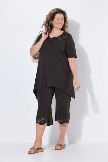 Moda za polnejše Majica kratkih rukava asimetrična s ukrasnim vezom plus velikost, xxl, Ulla Popken in Johann Popken (JP1880)