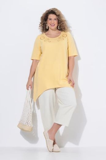 Moda za polnejše Majica kratkih rukava asimetrična s ukrasnim vezom plus velikost, xxl, Ulla Popken in Johann Popken (JP1880)