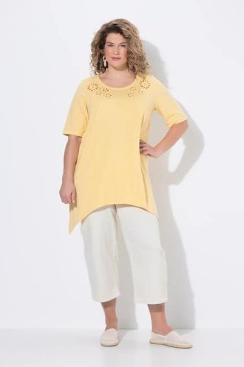 Moda za polnejše Majica kratkih rukava asimetrična s ukrasnim vezom plus velikost, xxl, Ulla Popken in Johann Popken (JP1880)