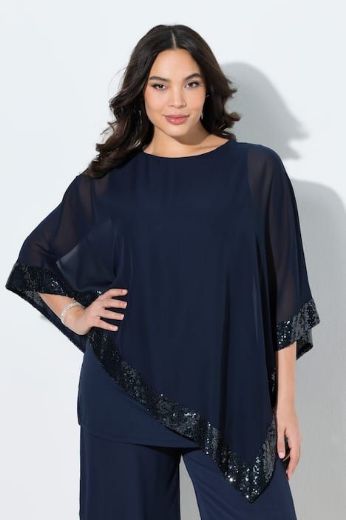 Moda za polnejše Bluza od šifona A kroja plus velikost, xxl, Ulla Popken in Johann Popken (JP1880)