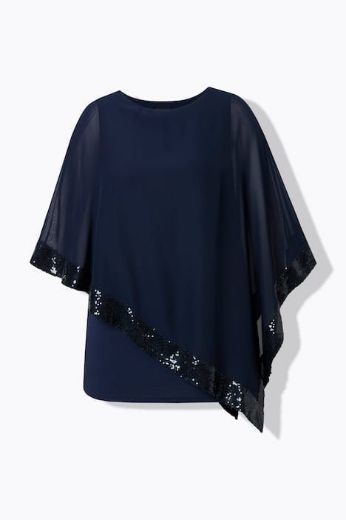 Moda za polnejše Bluza od šifona A kroja plus velikost, xxl, Ulla Popken in Johann Popken (JP1880)