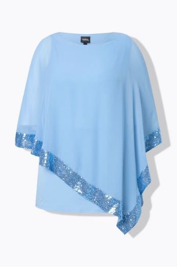 Moda za polnejše Bluza od šifona A kroja plus velikost, xxl, Ulla Popken in Johann Popken (JP1880)