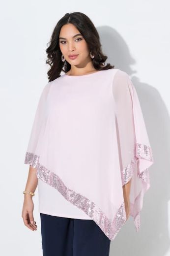 Moda za polnejše Bluza od šifona A kroja plus velikost, xxl, Ulla Popken in Johann Popken (JP1880)