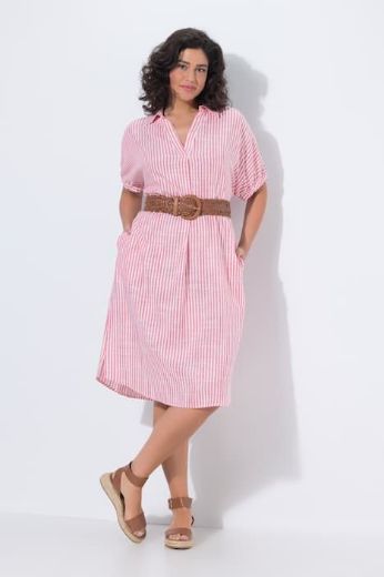 Moda za polnejše Haljina na pruge V ovratnika plus velikost, xxl, Ulla Popken in Johann Popken (JP1880)