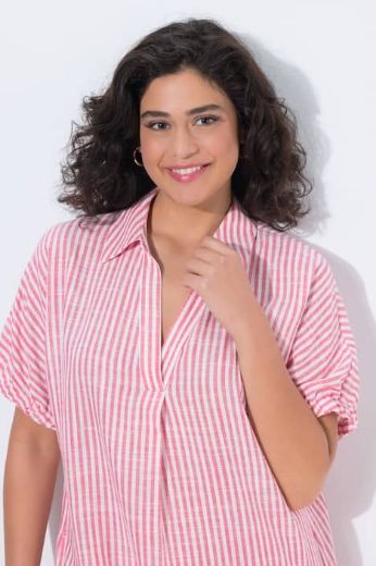 Moda za polnejše Haljina na pruge V ovratnika plus velikost, xxl, Ulla Popken in Johann Popken (JP1880)