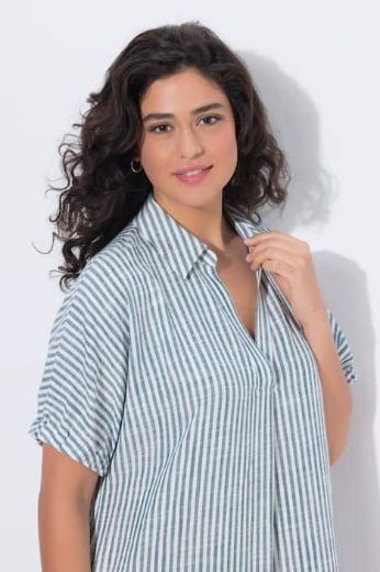 Moda za polnejše Haljina na pruge V ovratnika plus velikost, xxl, Ulla Popken in Johann Popken (JP1880)