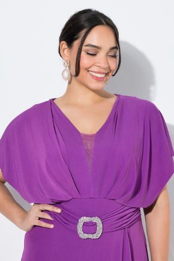 Moda za polnejše Haljina maxi kratkih rukava V izreza plus velikost, xxl, Ulla Popken in Johann Popken (JP1880)