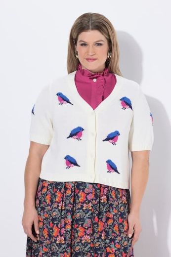 Moda za polnejše Kardigan kratkih rukava V izreza plus velikost, xxl, Ulla Popken in Johann Popken (JP1880)