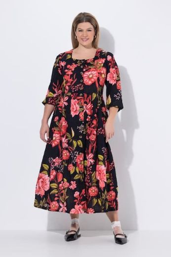 Moda za polnejše Haljina 3/4 rukava okrulog izreza plus velikost, xxl, Ulla Popken in Johann Popken (JP1880)